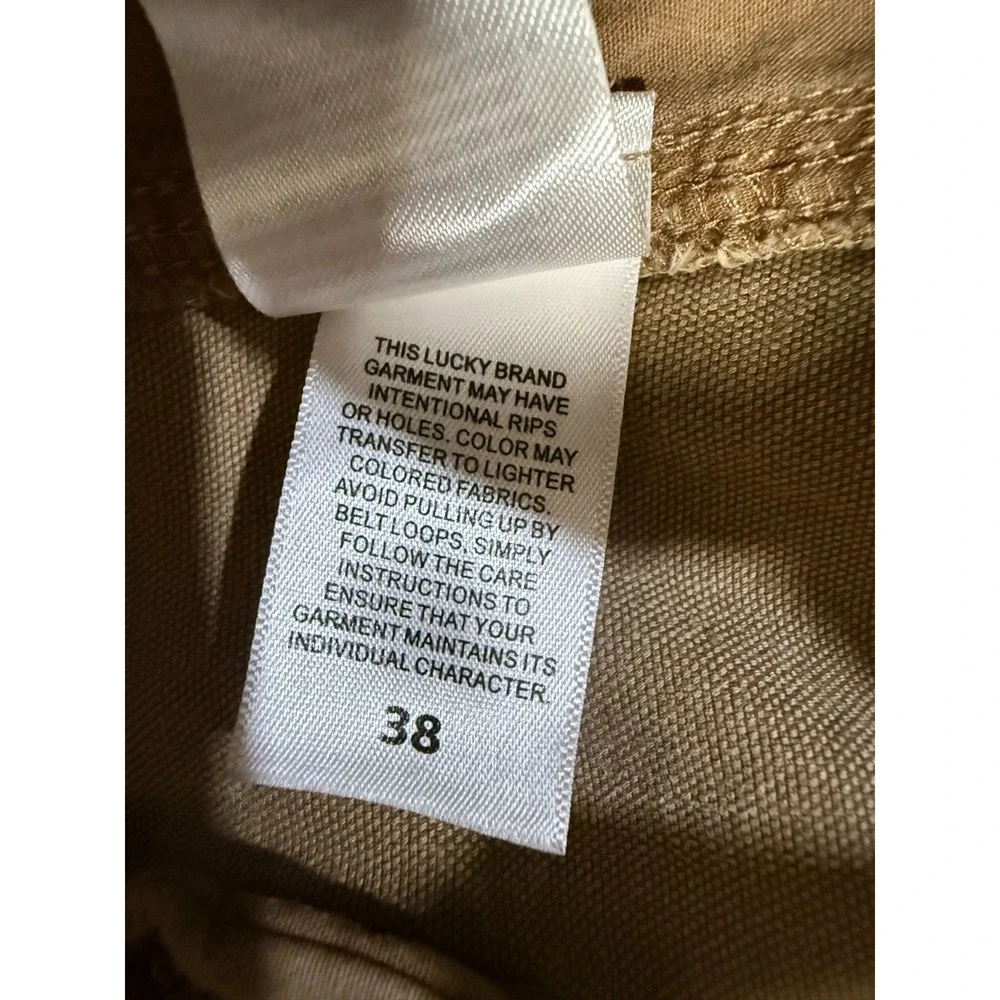 Lucky Brand‎ Cargo Shorts Mens 38 Tan Brown Flap Pocket Utility Drawstring